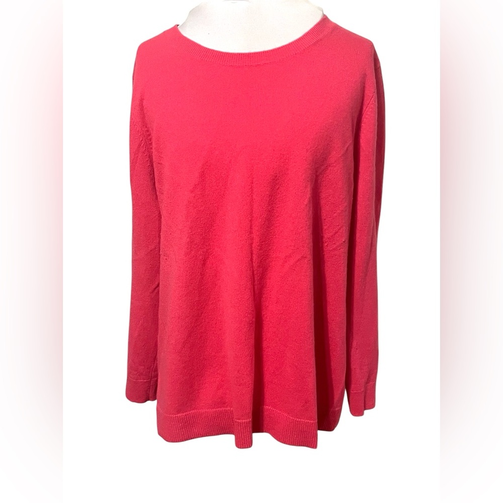 Talbots Hot Pink Cashmere Pullover Crew Neck Sweater 2X